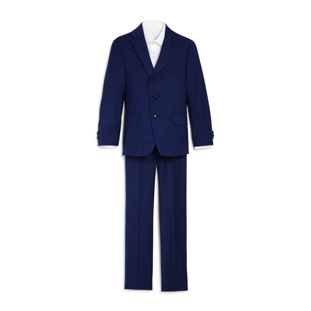 Michael Kors Boys' Two-Piece Suit Jacket Pants Navy wool Blend Size 4 NEW $235
